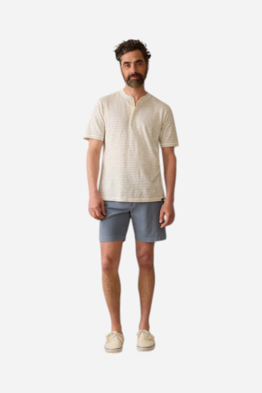 Faherty Essential Chino Short 8" in Flintstone – detail