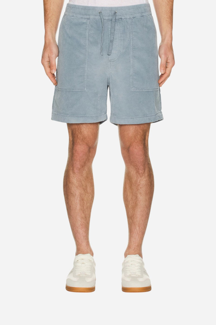 Faherty Essential Corduroy Shorts in Light Flint – side view