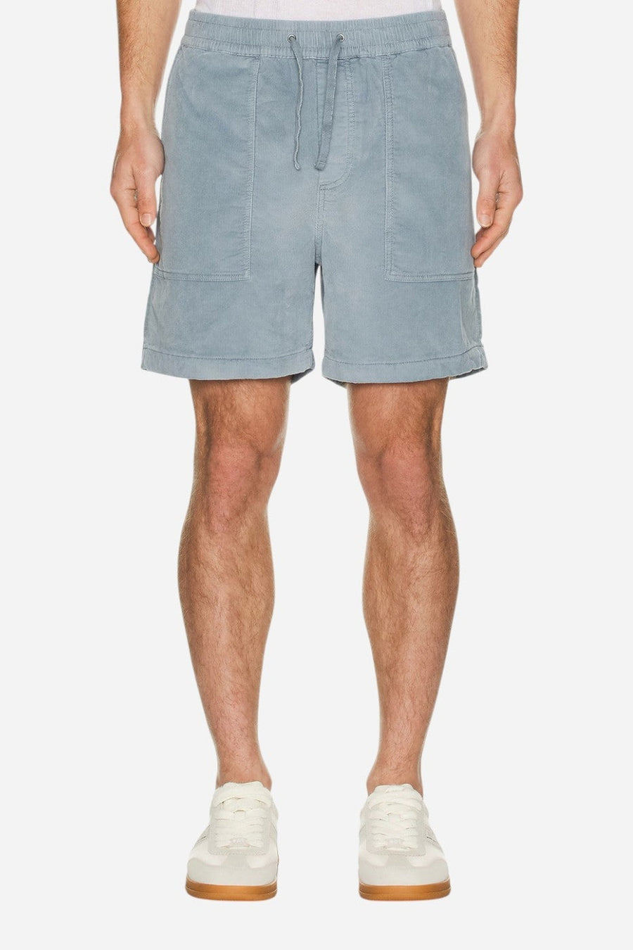 Faherty Essential Corduroy Shorts in Light Flint – on model