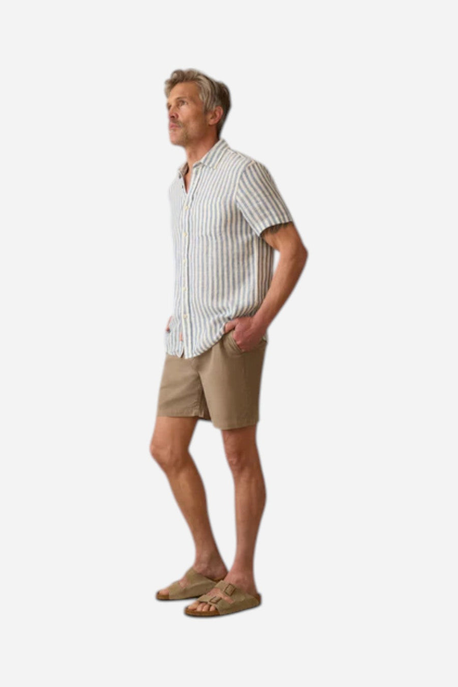 Faherty Essential Drawstring Short in Mountain Cliff – flat lay