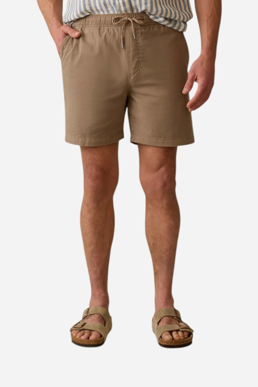 Faherty Essential Drawstring Short in Mountain Cliff – front view