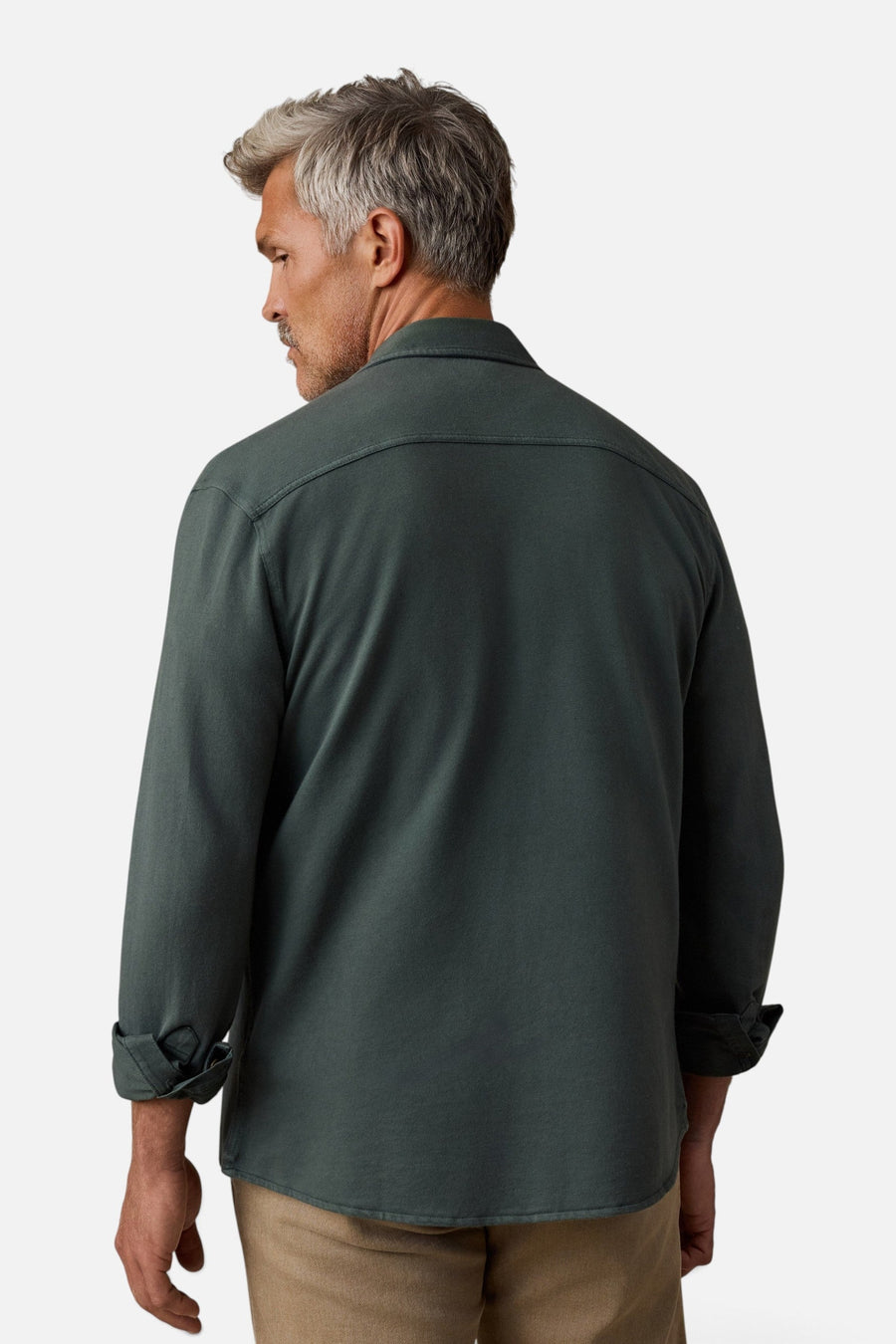 Faherty Field Knit Shirt in Forest Trail – back view