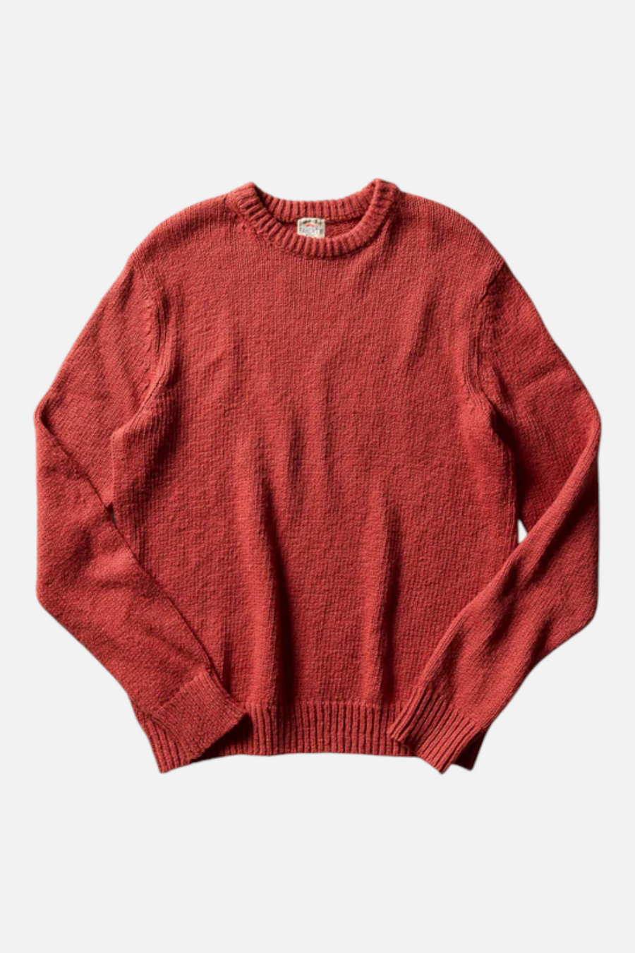 Faherty Heirloom Crewneck Sweater in Eclipse Red – detail