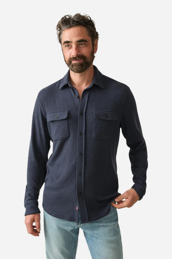 Faherty Legend Sweater Shirt Brighton Navy Twill