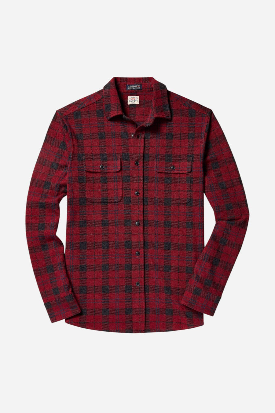 Faherty Legend Sweater Shirt in Cherry Creek Plaid – detail