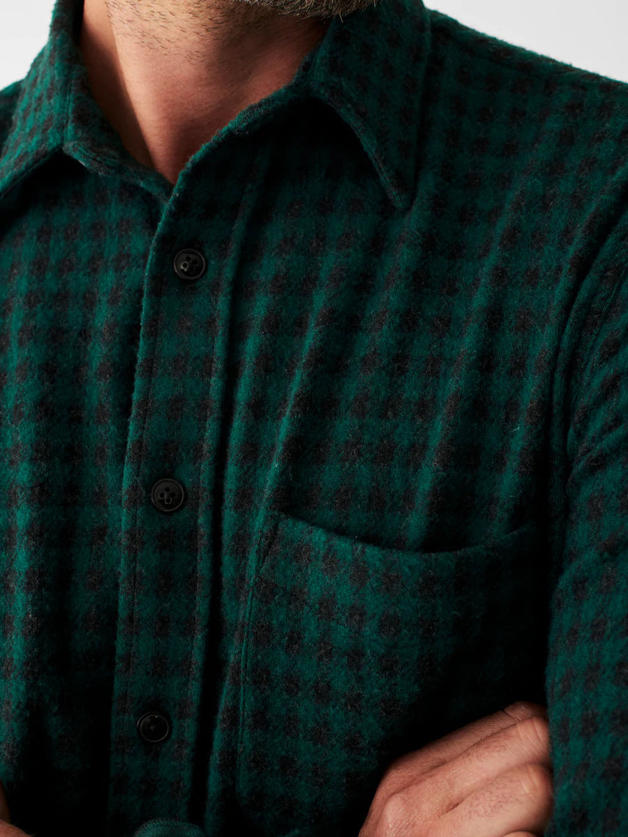 Faherty Legend Sweater Shirt in Forest Charcoal – back view