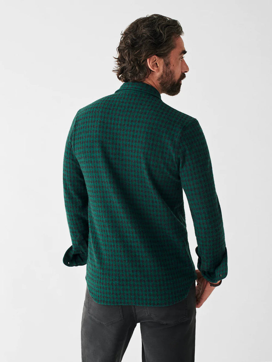 Faherty Legend Sweater Shirt in Forest Charcoal – detail