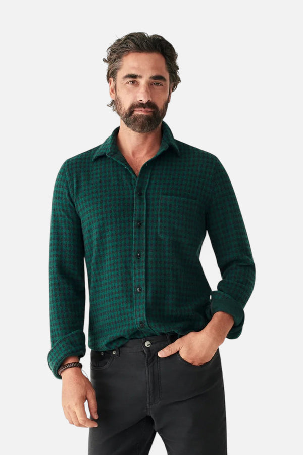 Faherty Legend Sweater Shirt in Forest Charcoal