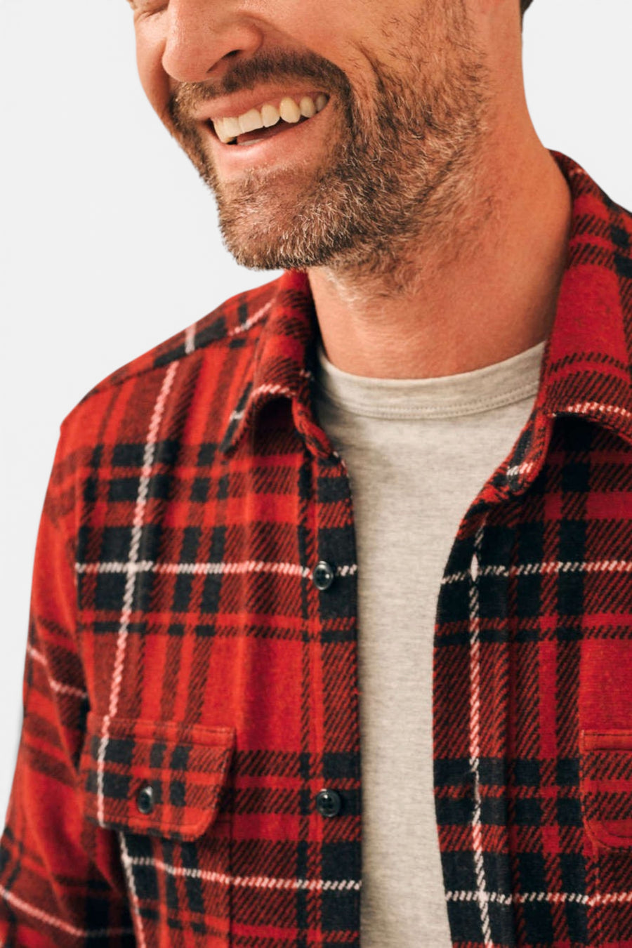 Faherty Legend™ Sweater Shirt in Homeward Bound Plaid – back view