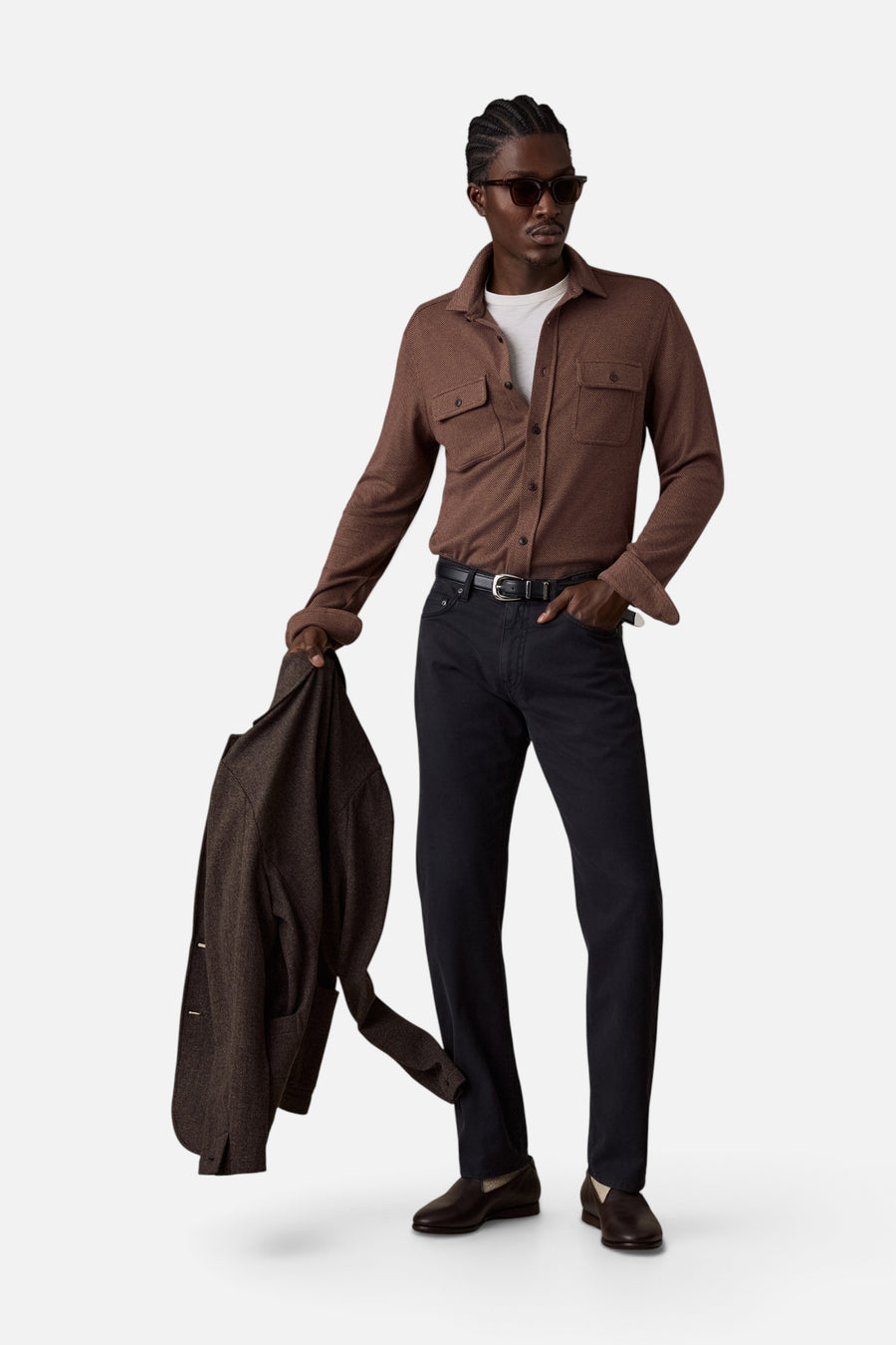 Faherty Legend Sweater Shirt in Redwood Coast Twill – back view