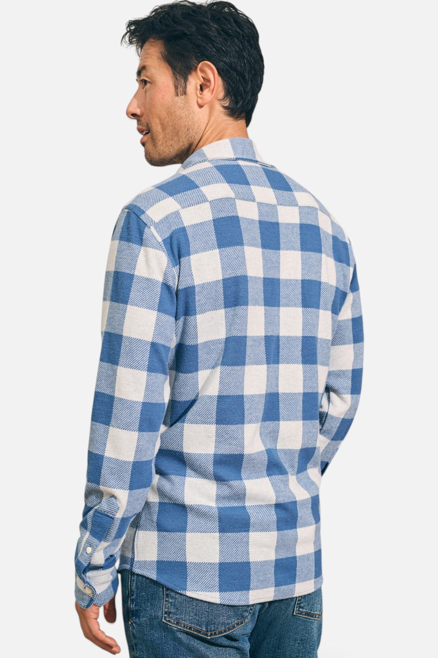 Faherty Legend Sweater Shirt Sky Ridge Buffalo – back view