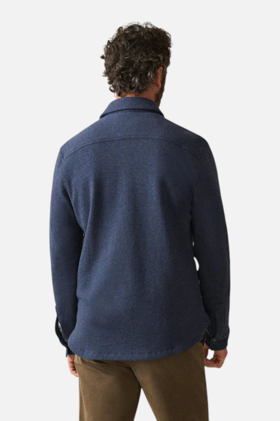 Faherty Men's Inlet Knit CPO in Hendricks Indigo Wash – back view