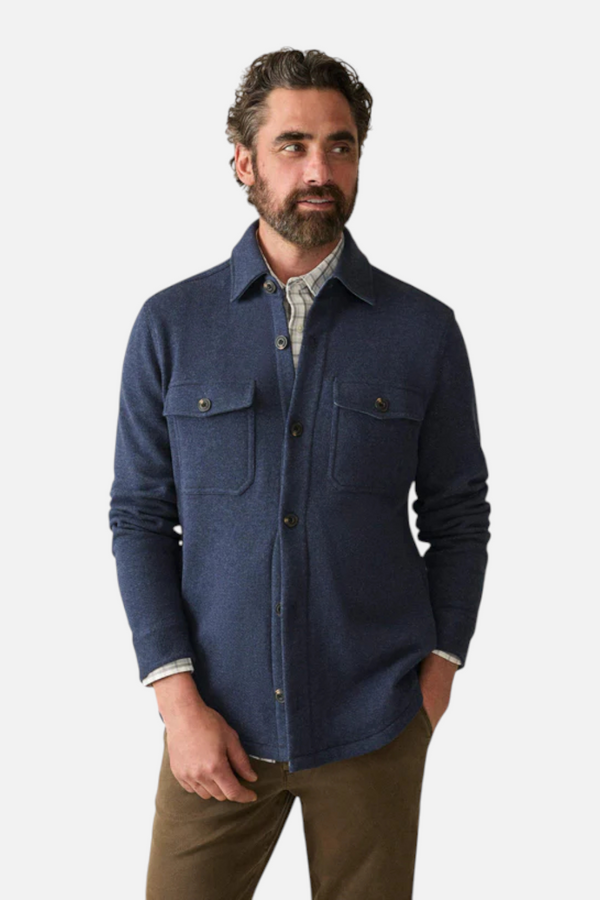Faherty Men's Inlet Knit CPO in Hendricks Indigo Wash