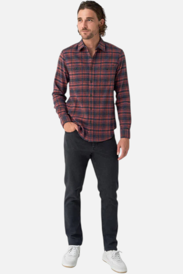 Faherty Men's Nazare Flannel in Porto Covo Plaid