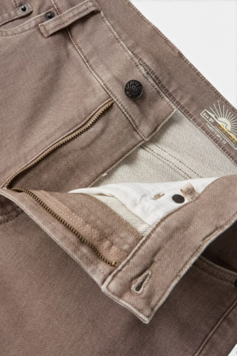 Faherty Men's Stretch Terry 5-Pocket Pant in Dark Rye – back view