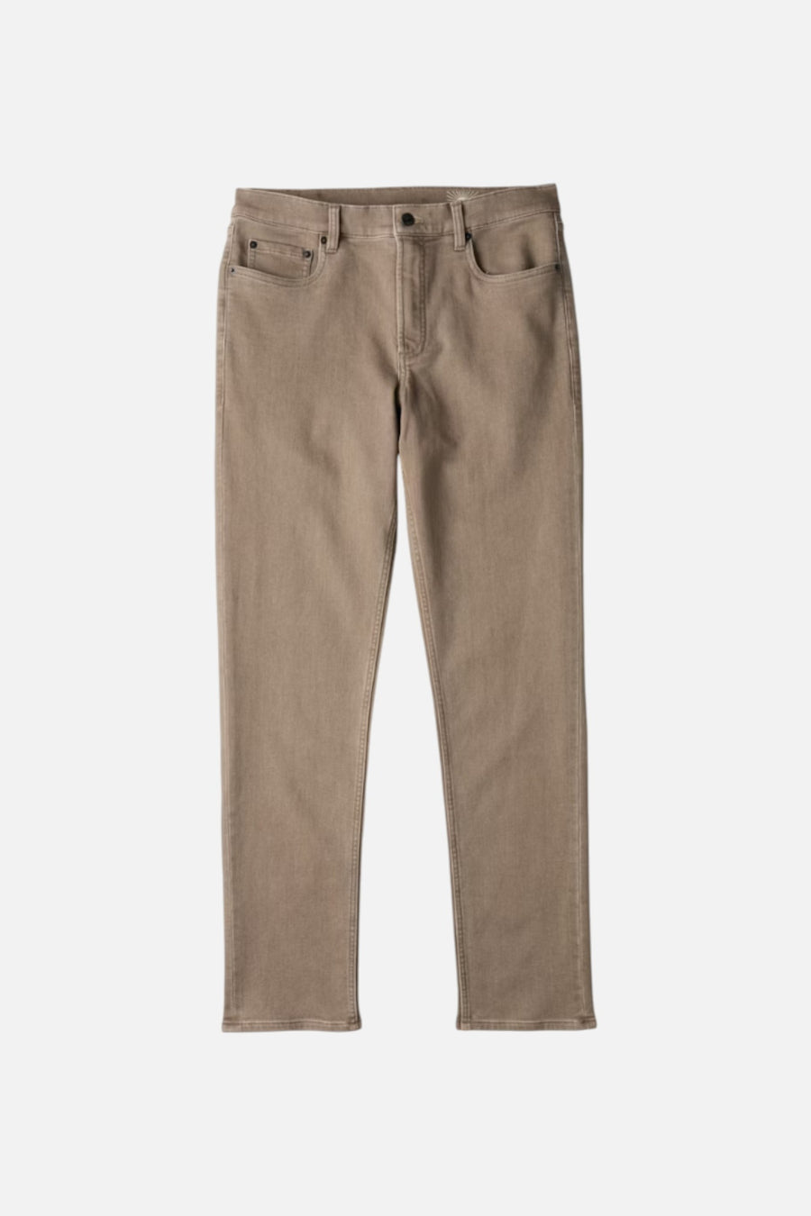Faherty Men's Stretch Terry 5-Pocket Pant in Dark Rye – flat lay