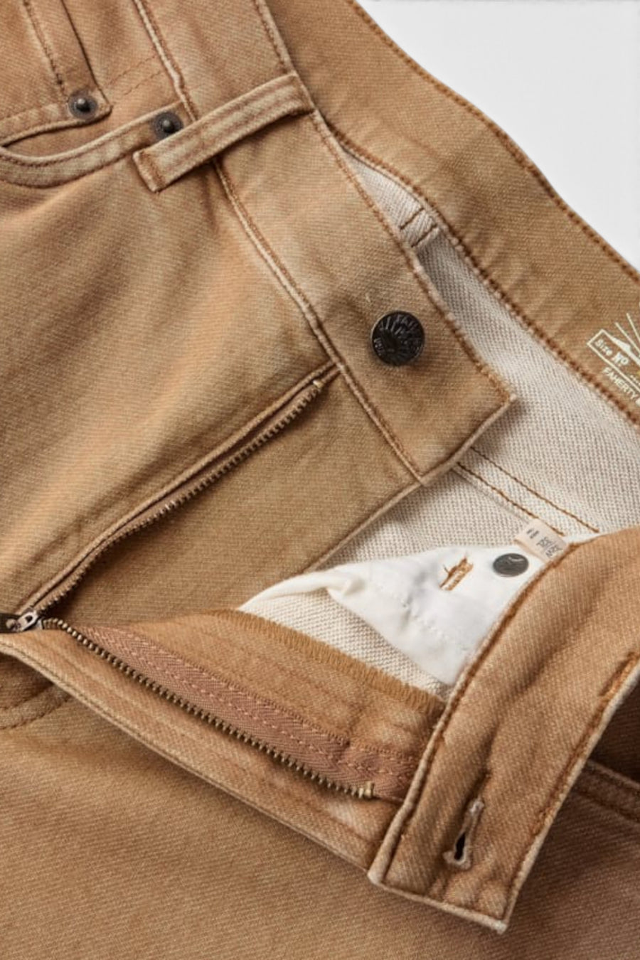 Faherty Men's Stretch Terry 5 Pocket Pant in Elk Brown – side view
