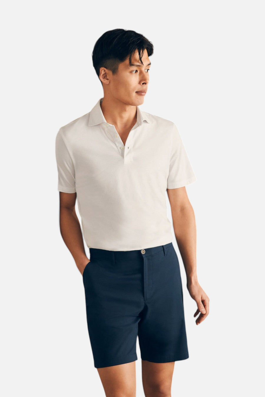 Faherty Movement Chino Short 8" in Navy – back view