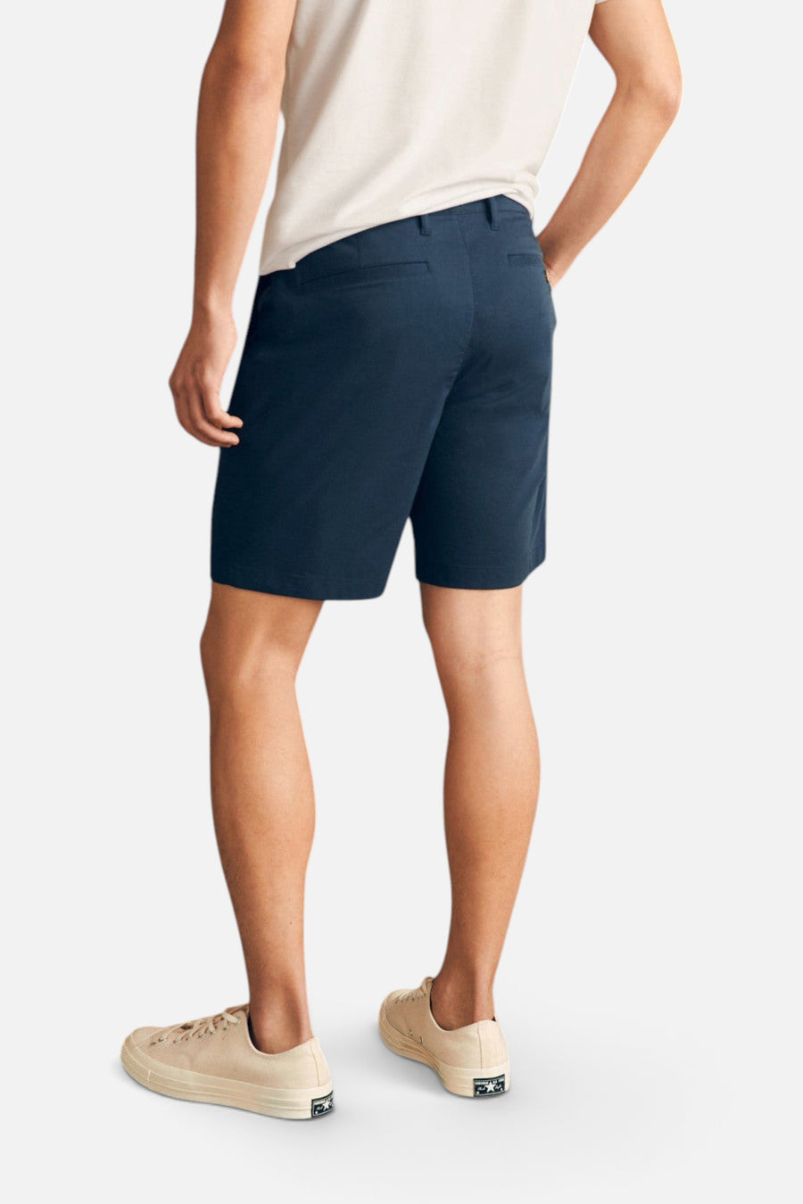 Faherty Movement Chino Short 8" in Navy – flat lay