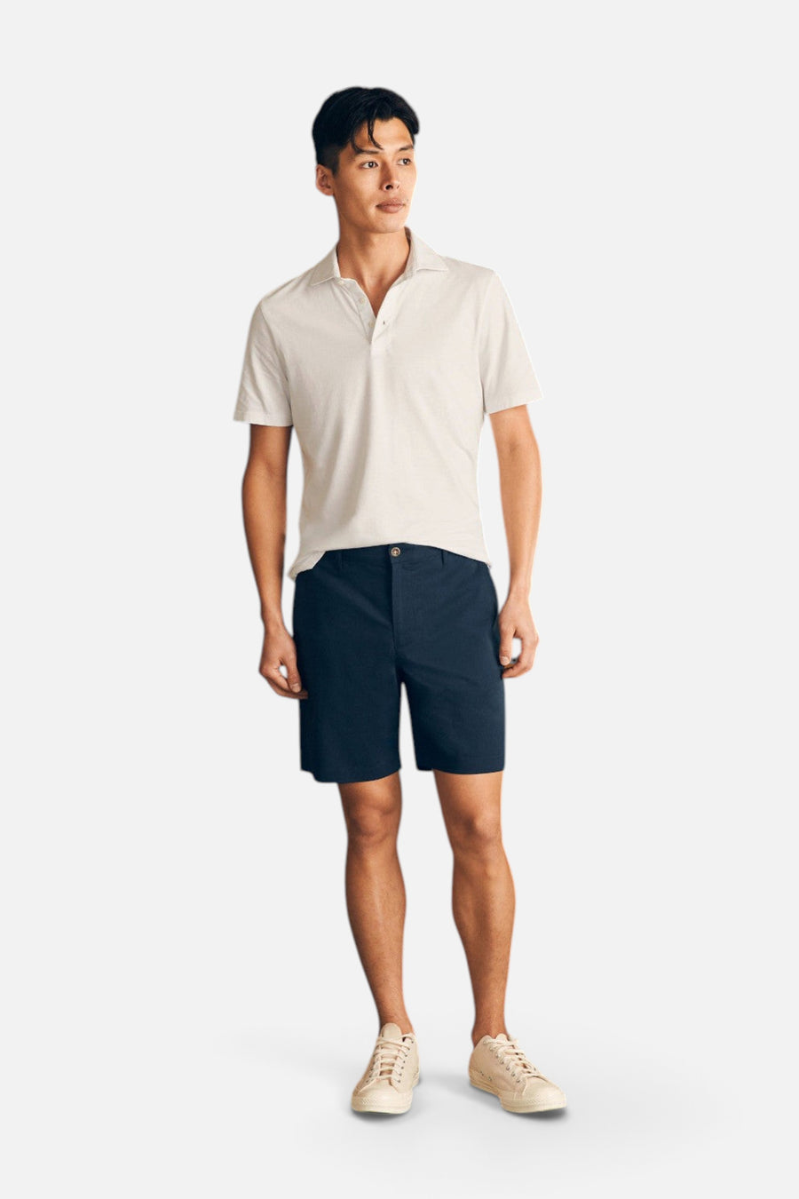 Faherty Movement Chino Short 8" in Navy – side view