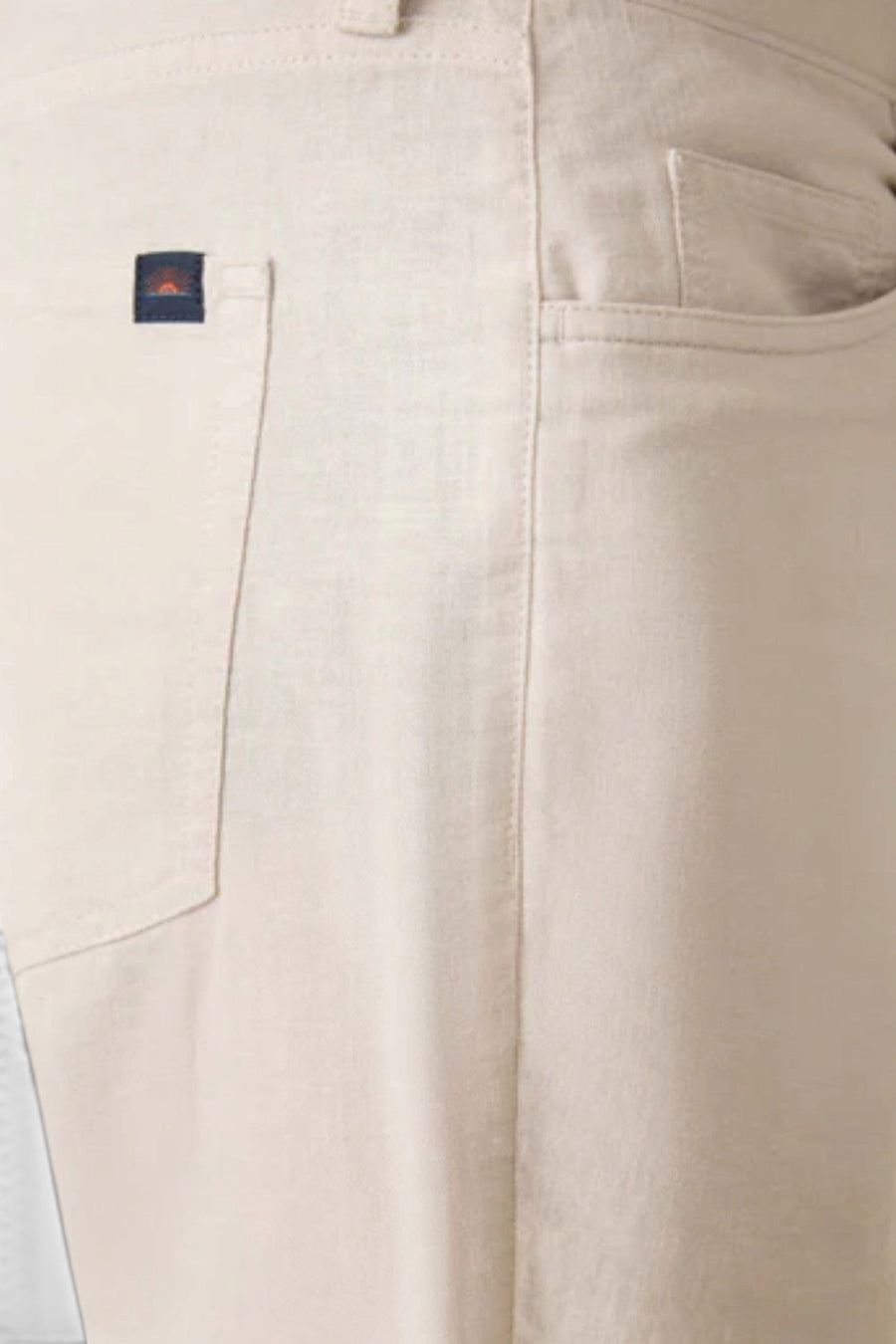 Faherty Movement Linen 5-Pocket Pant in Dorset Sand – back view