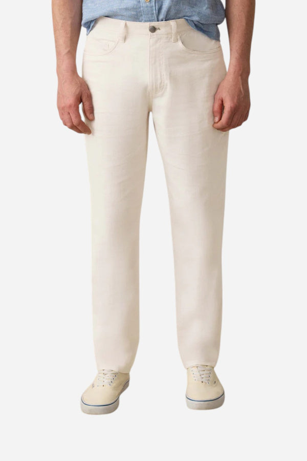 Faherty Movement Linen 5-Pocket Pant in Dorset Sand
