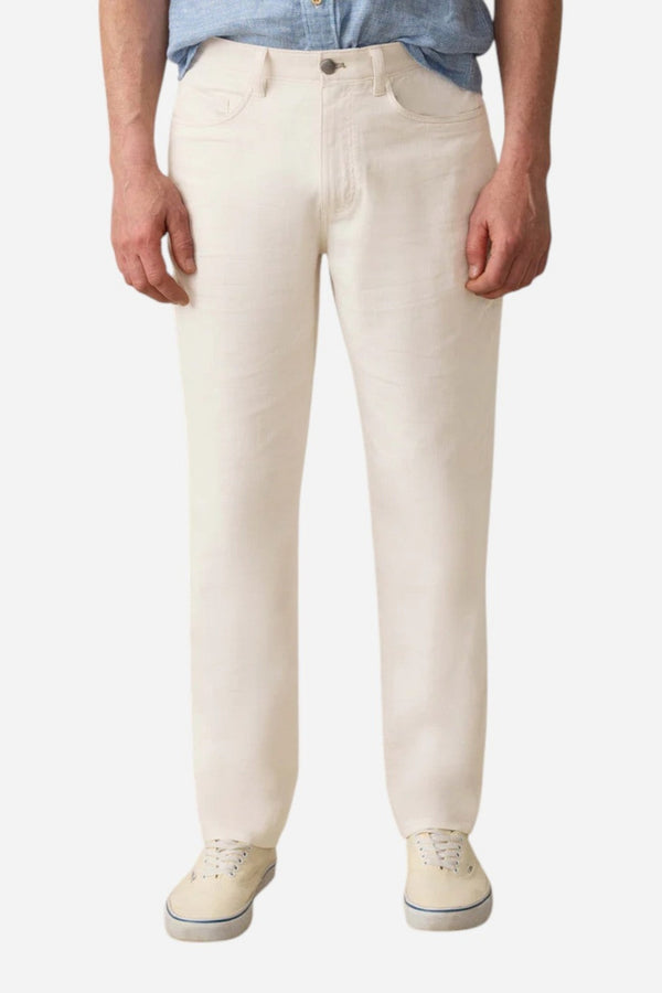 Faherty Movement Linen 5-Pocket Pant in Dorset Sand