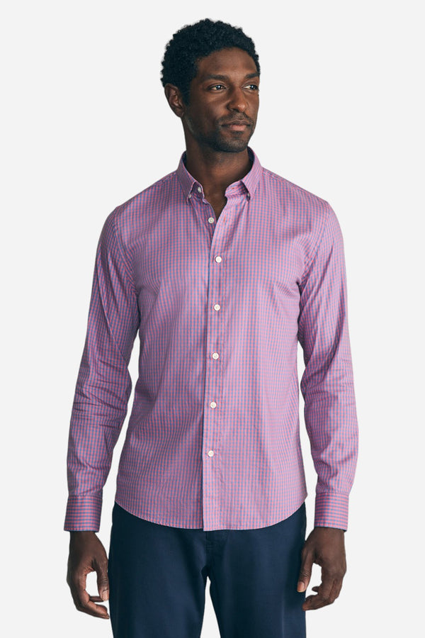 Faherty Movement Shirt in Blue Rose Gingham