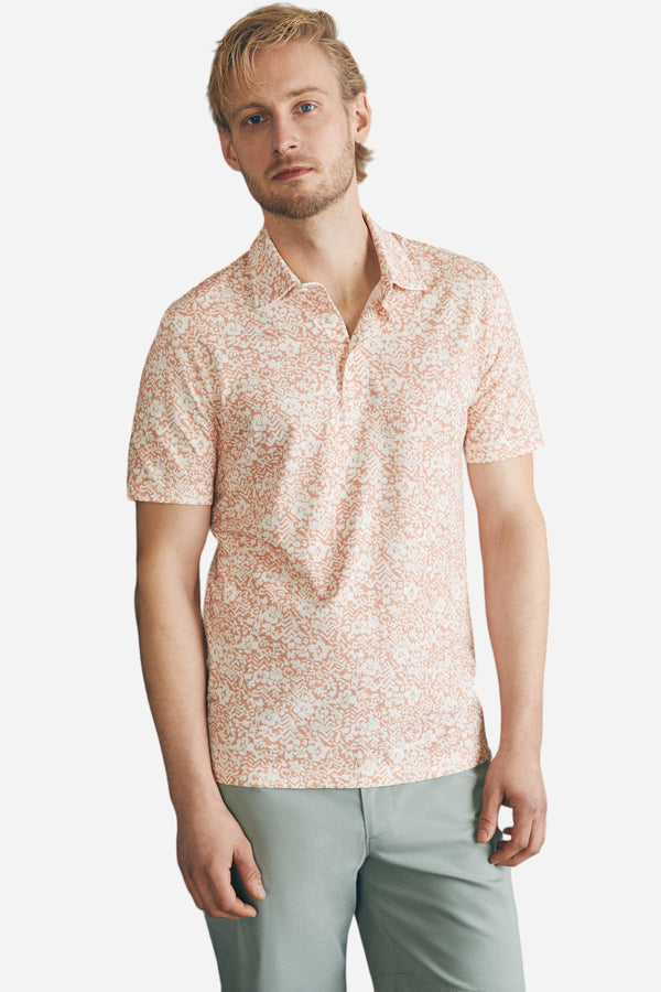 Faherty Movement Short-Sleeve Pique Polo Shirt in Hilo Rose Floral Print