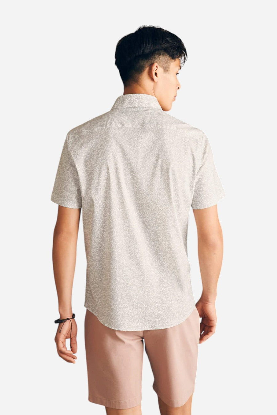 Faherty Movement Short-Sleeve Shirt in Ivory Cliff Floral – flat lay