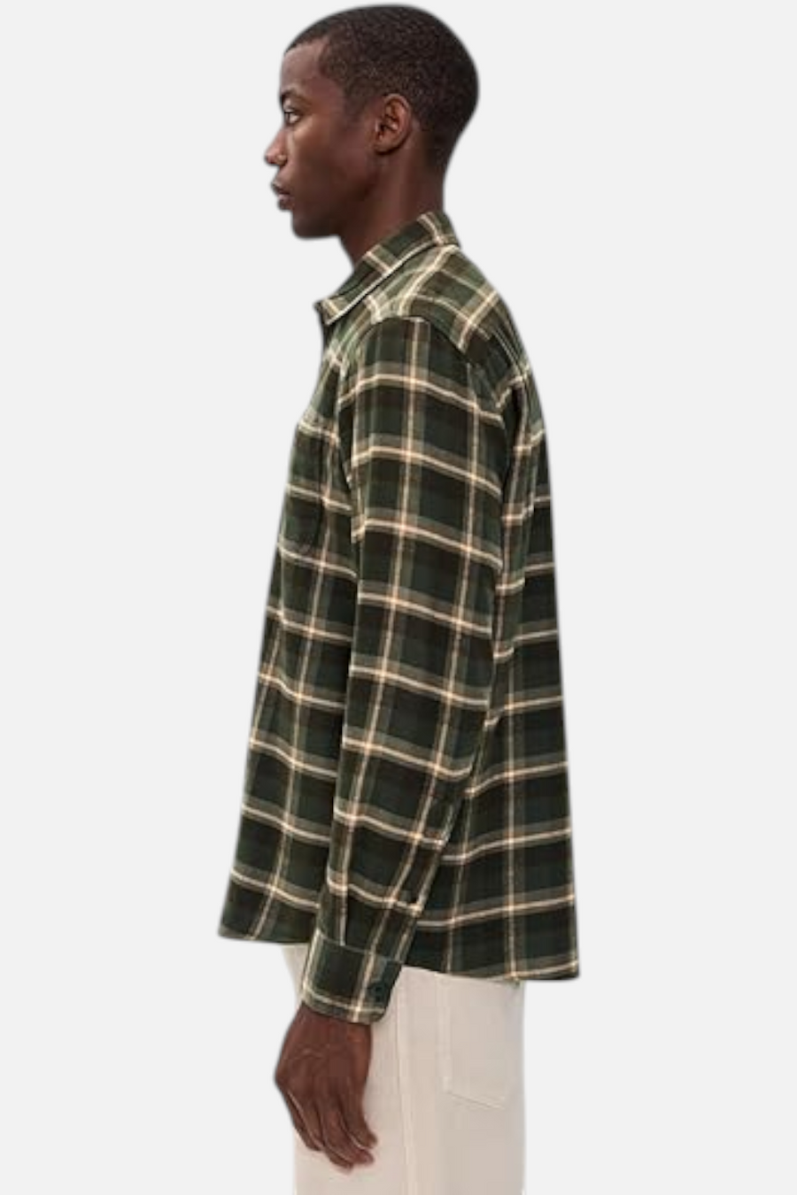 Faherty Nazare Flannel in Garret Verde – side view