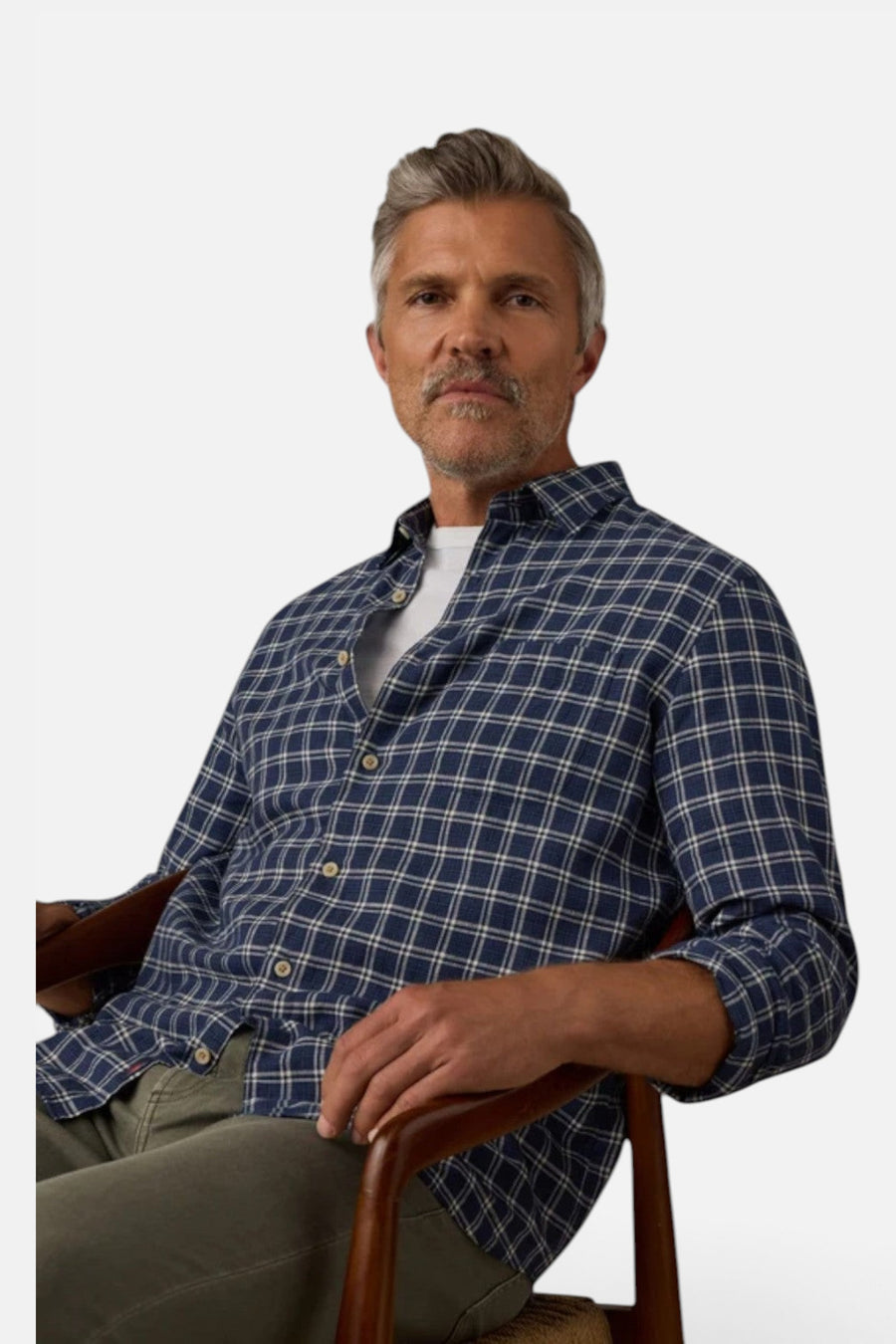 Faherty Palmetto Shirt in Midnight Coast Plaid – side view