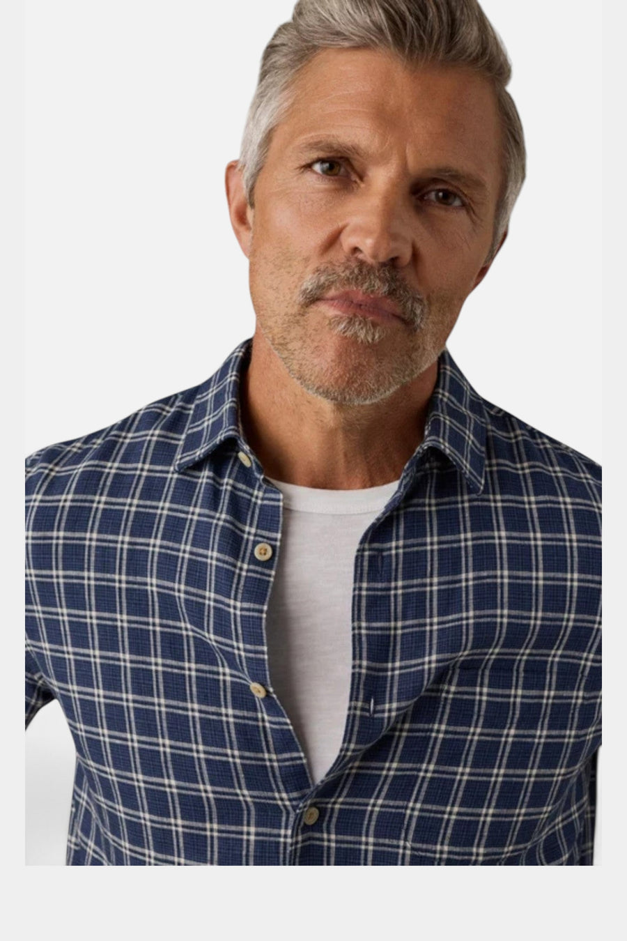 Faherty Palmetto Shirt in Midnight Coast Plaid – side view