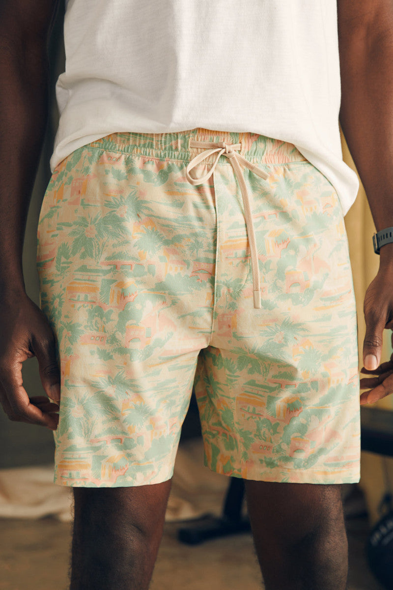 Faherty Shorelite Active Short 7" Inseam in Sunwashed Keywest – back view