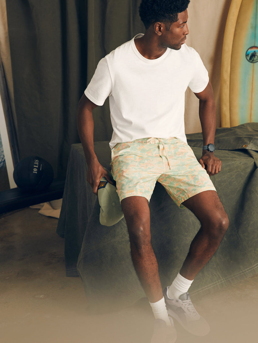 Faherty Shorelite Active Short 7" Inseam in Sunwashed Keywest – detail
