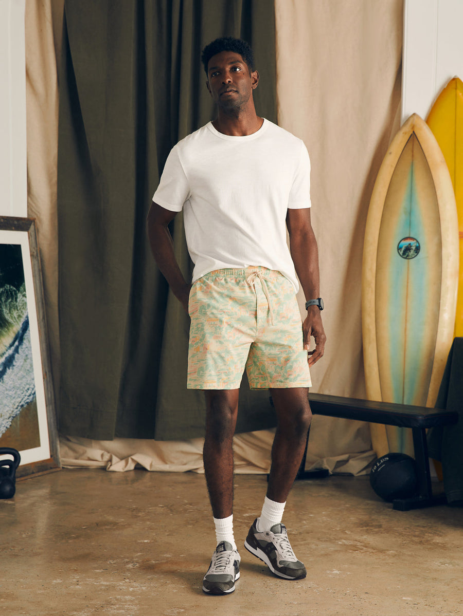 Faherty Shorelite Active Short 7" Inseam in Sunwashed Keywest – side view