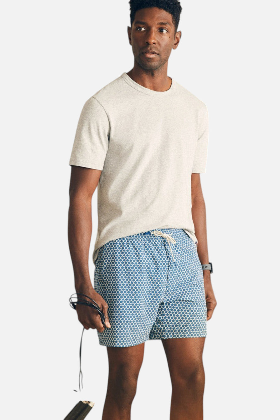 Faherty Shorelite Swim Trunks 7" Inseam in Fishscale – back view
