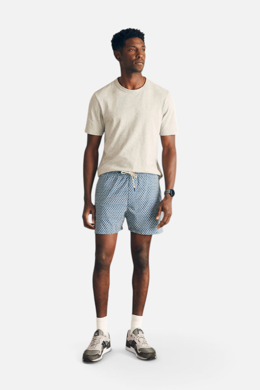 Faherty Shorelite Swim Trunks 7" Inseam in Fishscale – side view