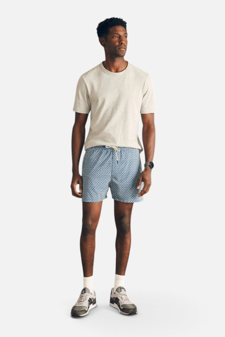 Faherty Shorelite Swim Trunks 7" Inseam in Fishscale – side view