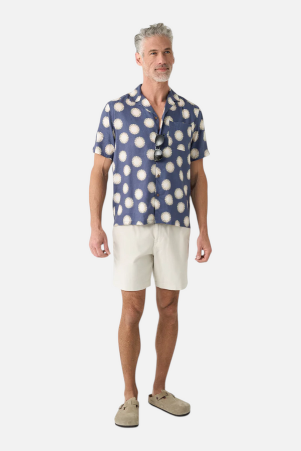 Faherty Short Sleeve Breeze Camp Shirt in Bright Night Fireworks