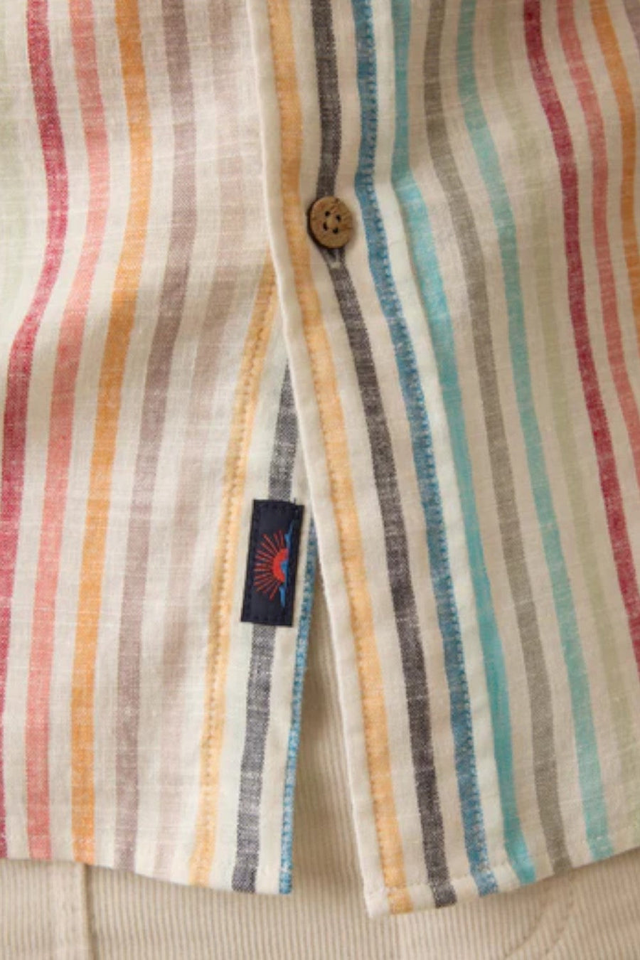 Faherty Short-Sleeve Breeze Shirt in Bay Reef Stripe – back view