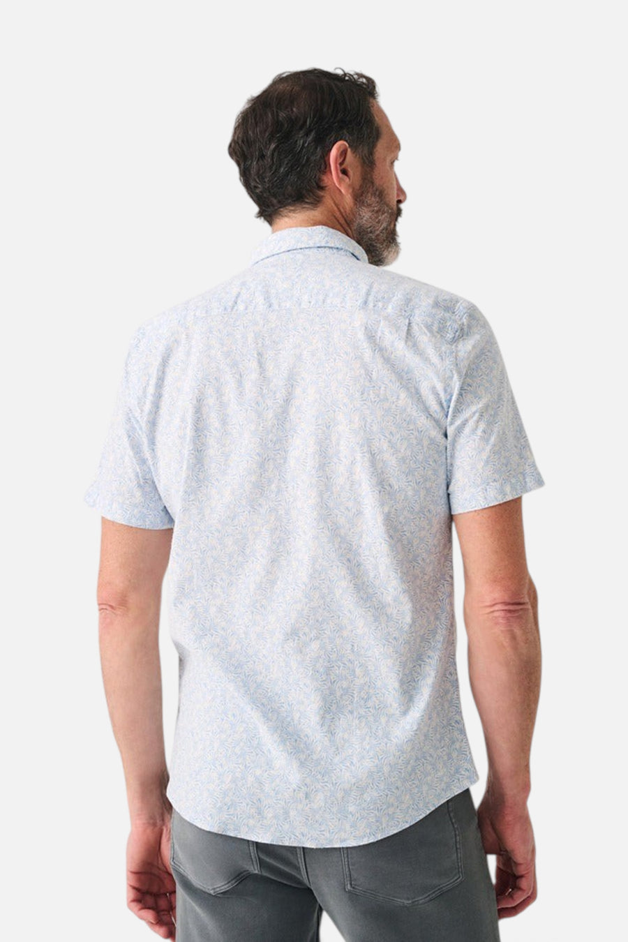 Faherty Short-Sleeve Breeze Shirt in Sky Canopy Print – alternate
