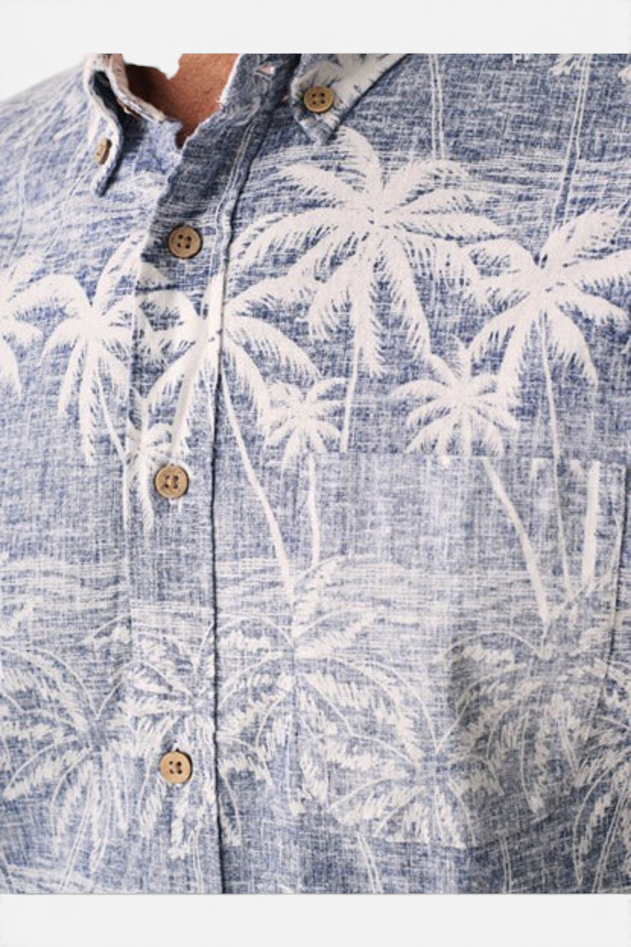 Faherty Short-Sleeve Breeze Shirt in South Palms Print – side view