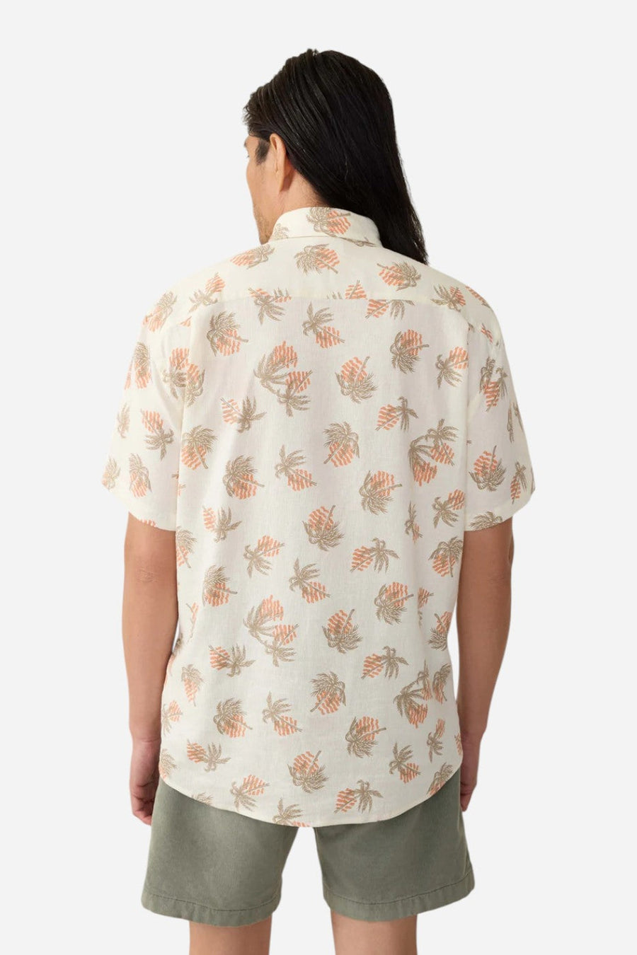 Faherty Short-Sleeve Breeze Shirt in Sunlit Palm & Waves – side view