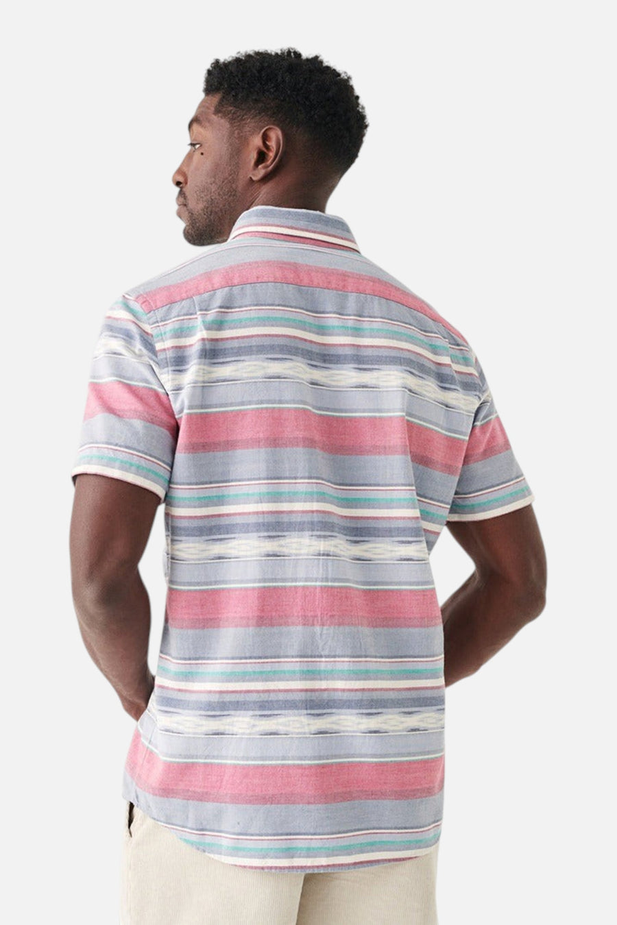 Faherty Short-Sleeve Coast Shirt in Western Wave Ikat – side view