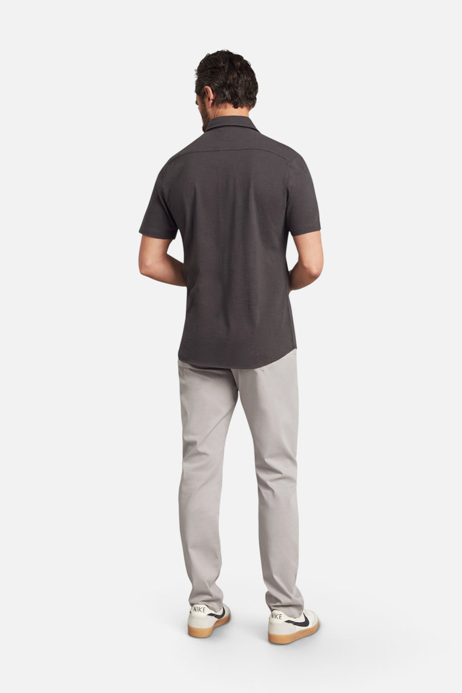 Faherty Short-Sleeve Knit Seasons Shirt in Washed Black – detail