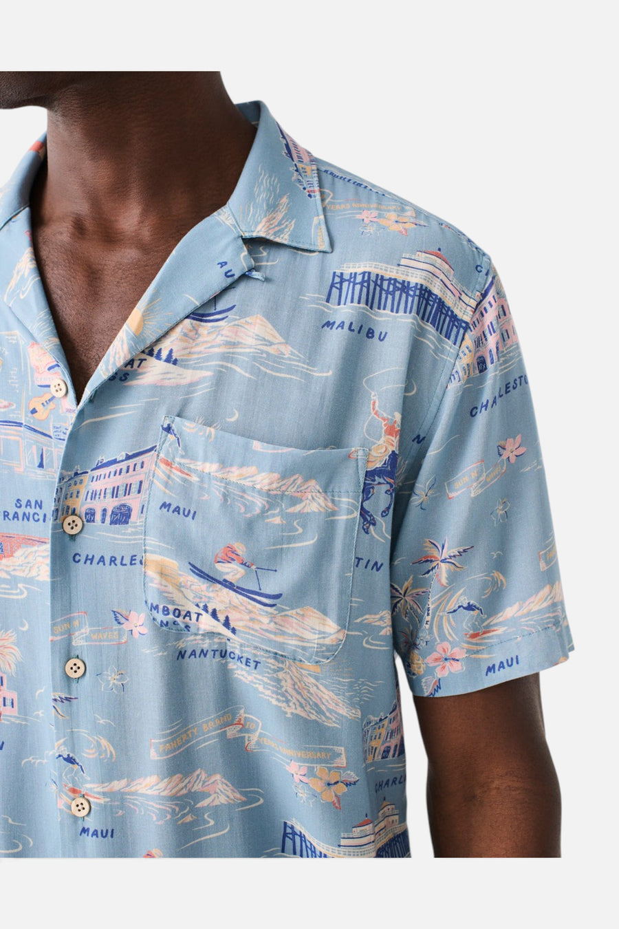 Faherty Short-Sleeve Kona Camp Shirt in Faherty Tour Print – back view