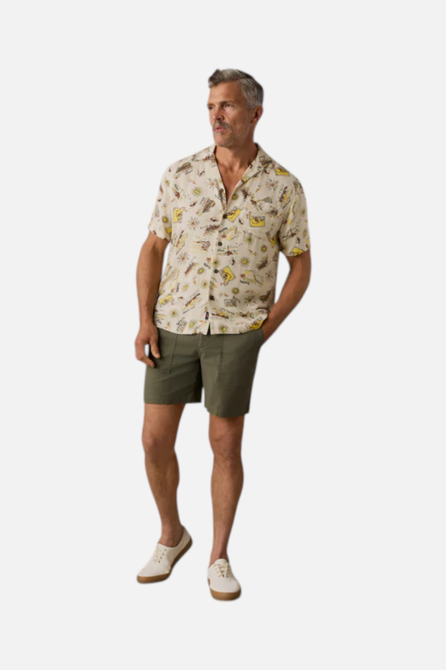 Faherty Short-Sleeve Kona Camp Shirt in Wave Breaks Scenic – alternate