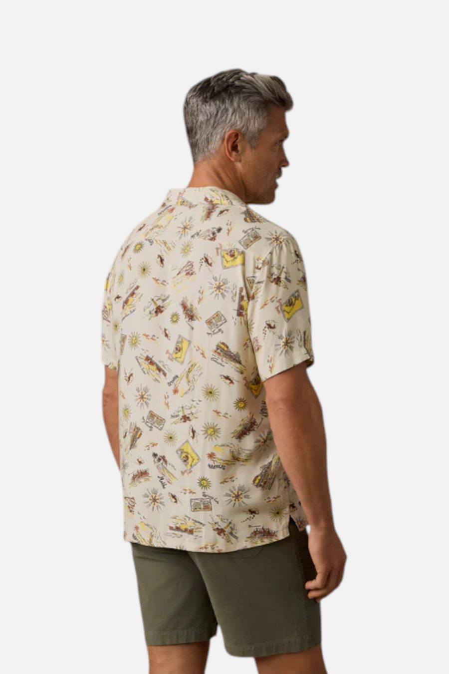 Faherty Short-Sleeve Kona Camp Shirt in Wave Breaks Scenic – side view