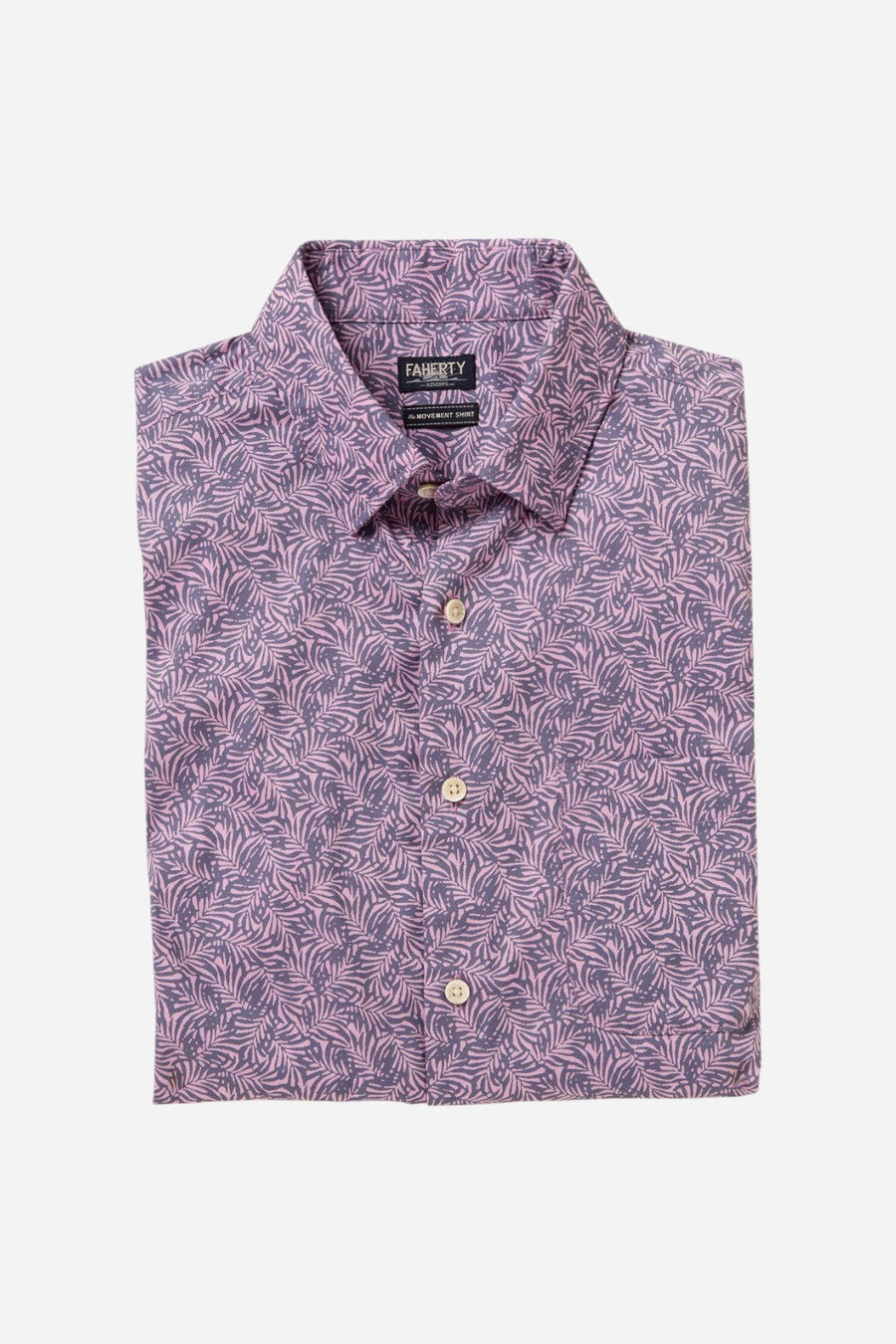 Faherty Short-Sleeve Movement™ Monterey Shirt in Lavender Sky Canopy – alternate